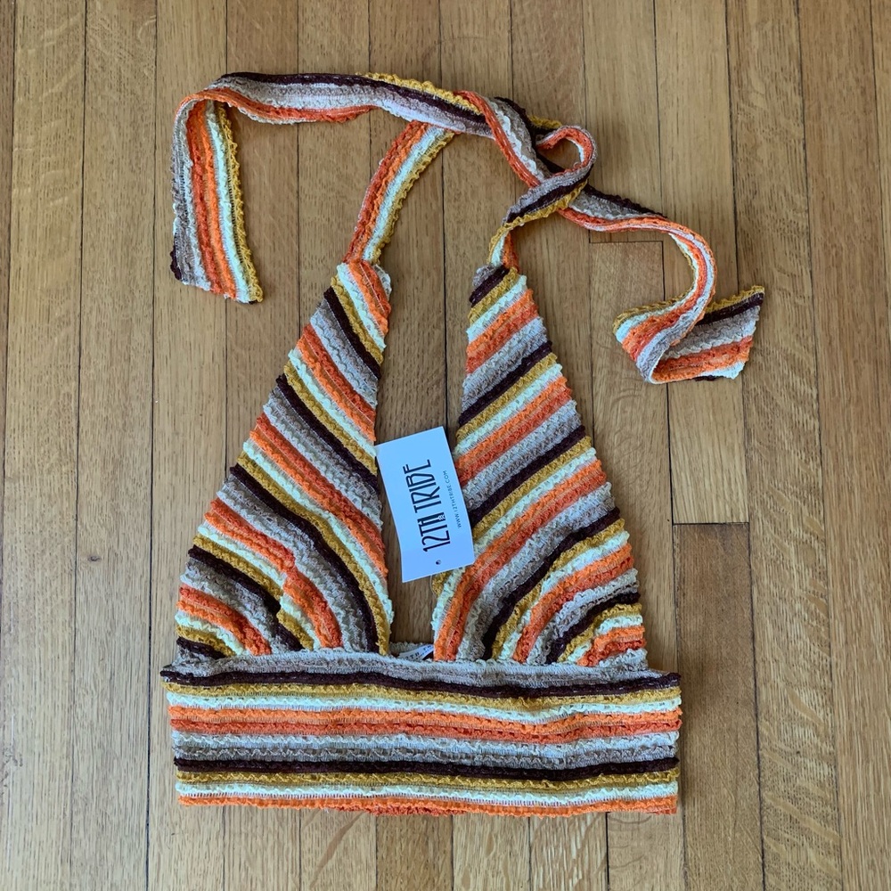 NWT 12TH TRIBE KNIT HALTER TOP